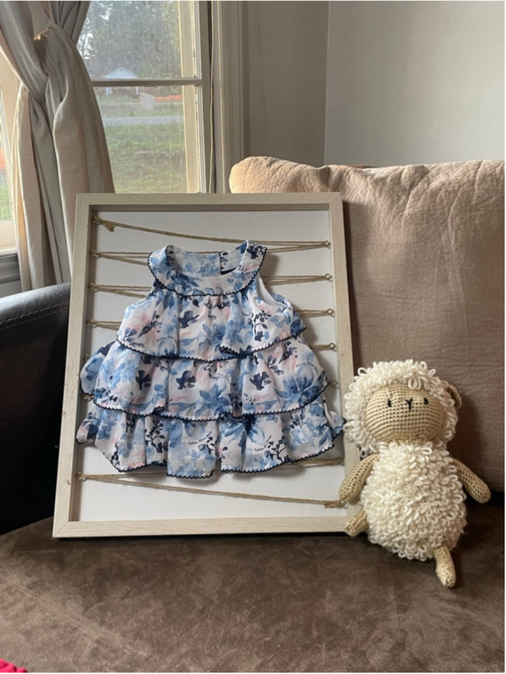 Girls Calvin Klein Jeans Casual Dress 24 Months White Blue Floral